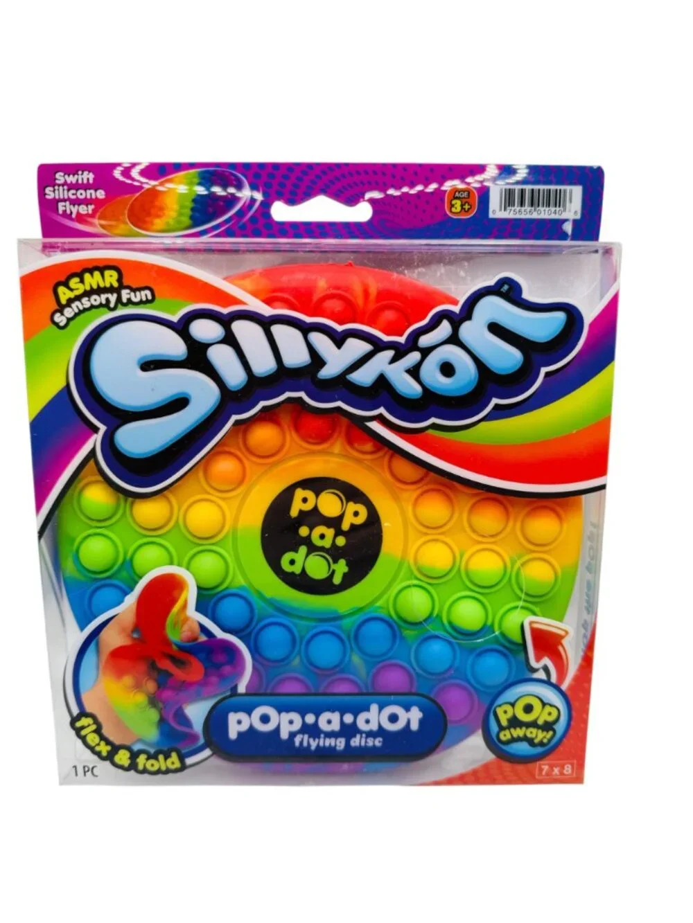 Sillykon Pop A Dot Flying Disc ASMR Sensory Toy Age 3 Plus